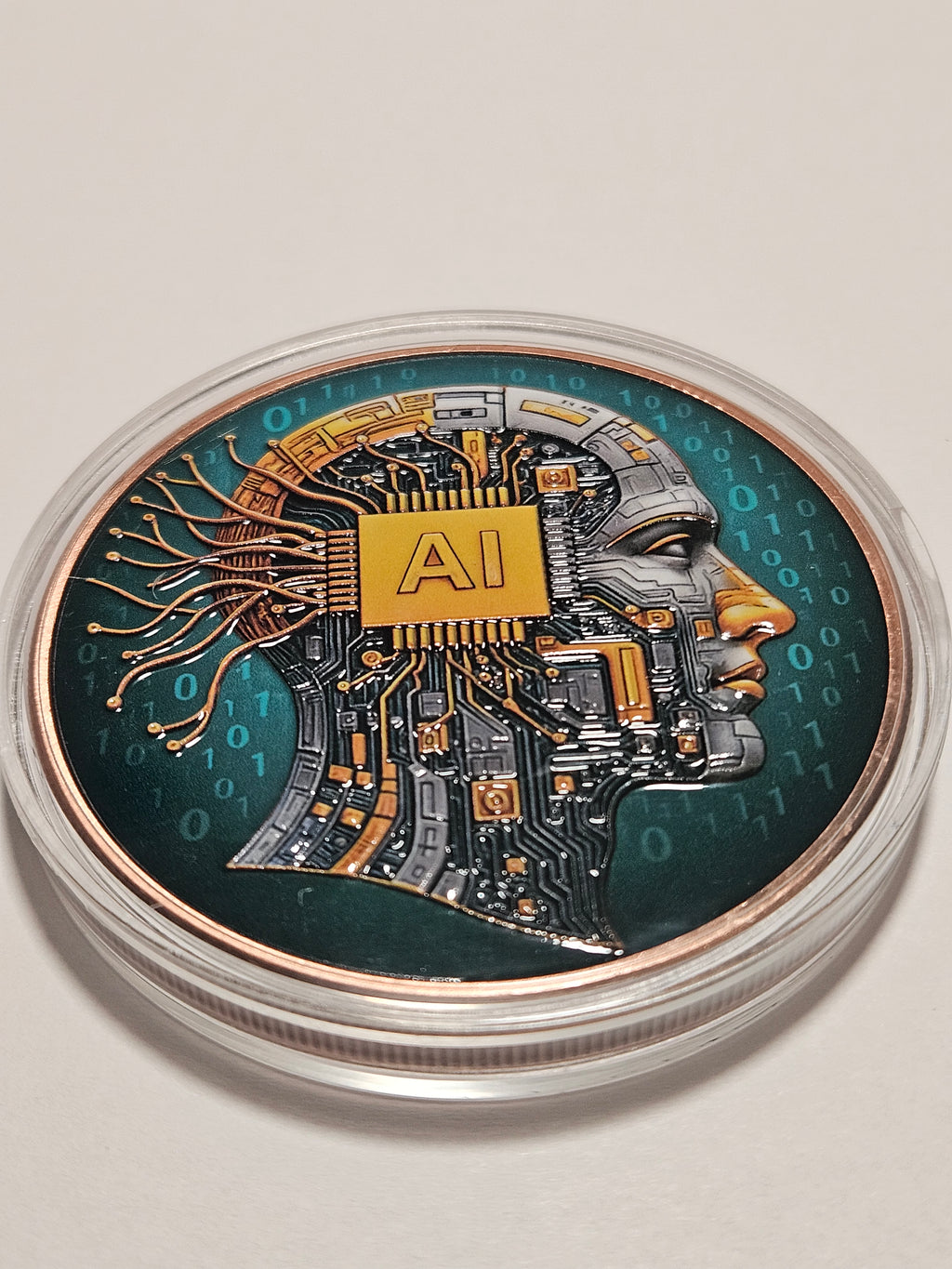 Copper Round - "Humans Imagine, AI Amplifies" Colorized Limited Edition (#0340-#0360) - In Stock & Fast Shipping