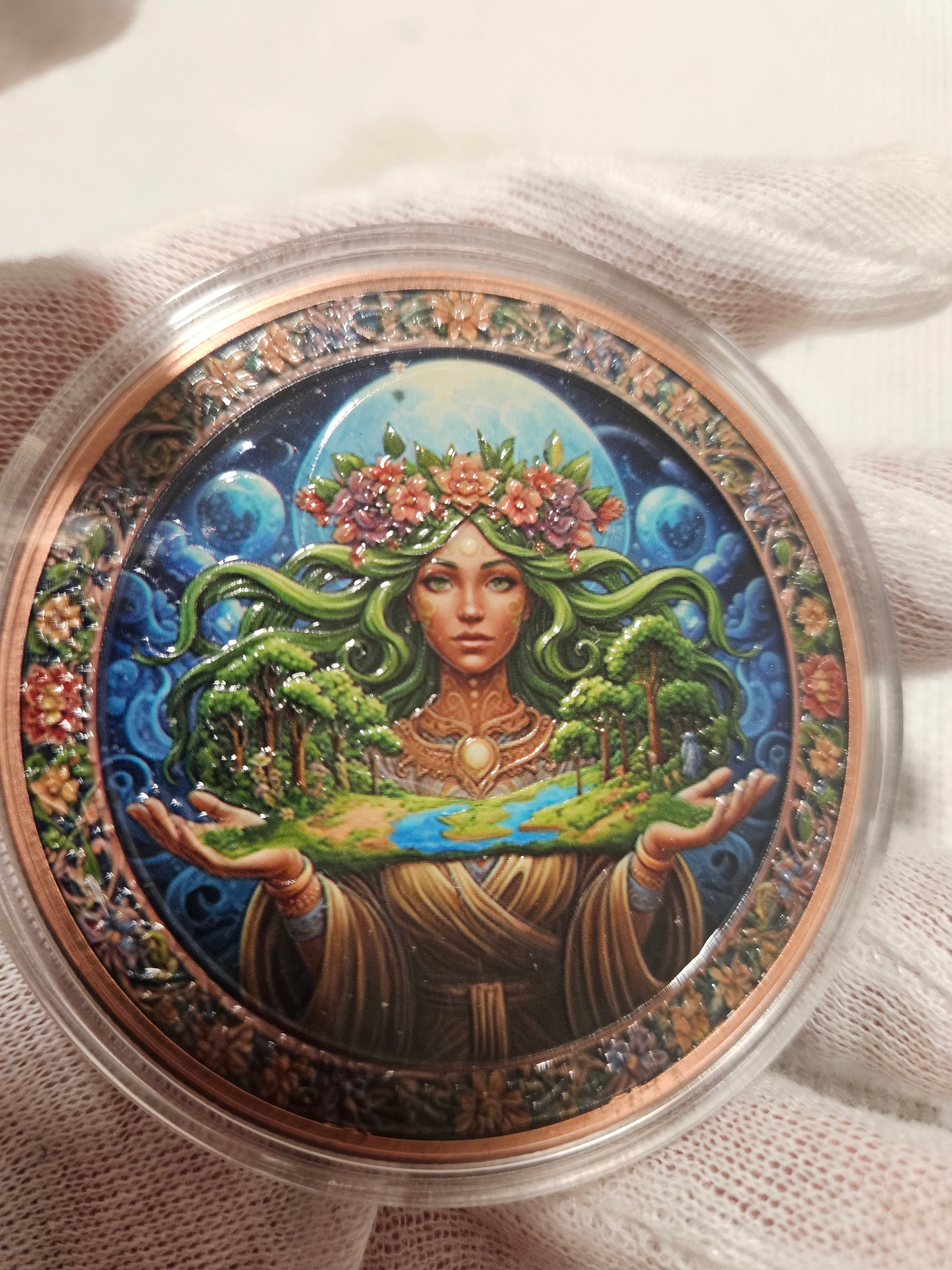 5 oz Mother Earth & Tree of Life .999 Fine Copper Round (Colorized)
