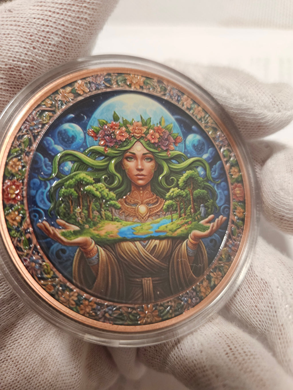5 oz Mother Earth & Tree of Life .999 Fine Copper Round (Colorized)