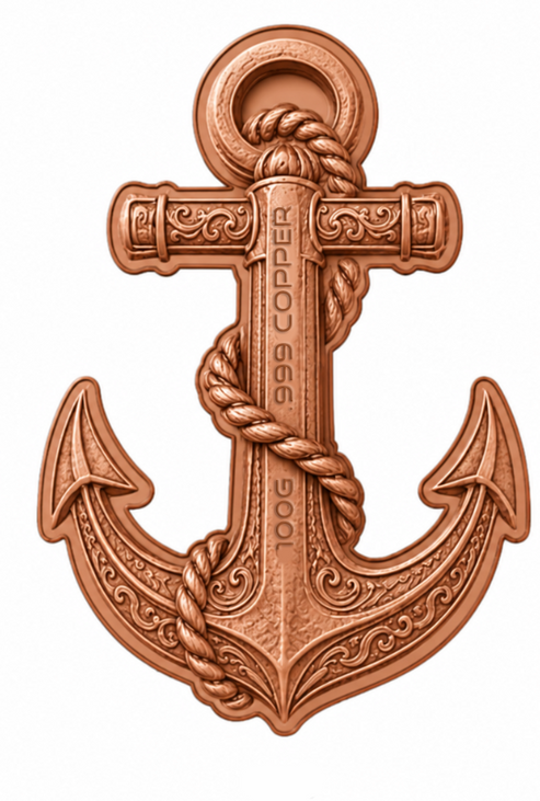 100 Gram Anchor of Strength Colorized Copper in Display Box