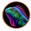 Mystic Night Iguana Colorized 5 oz Copper Round