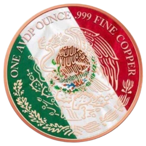 2024 1oz Mexico Libertad Sunset copper round .999 colorized in Capsule