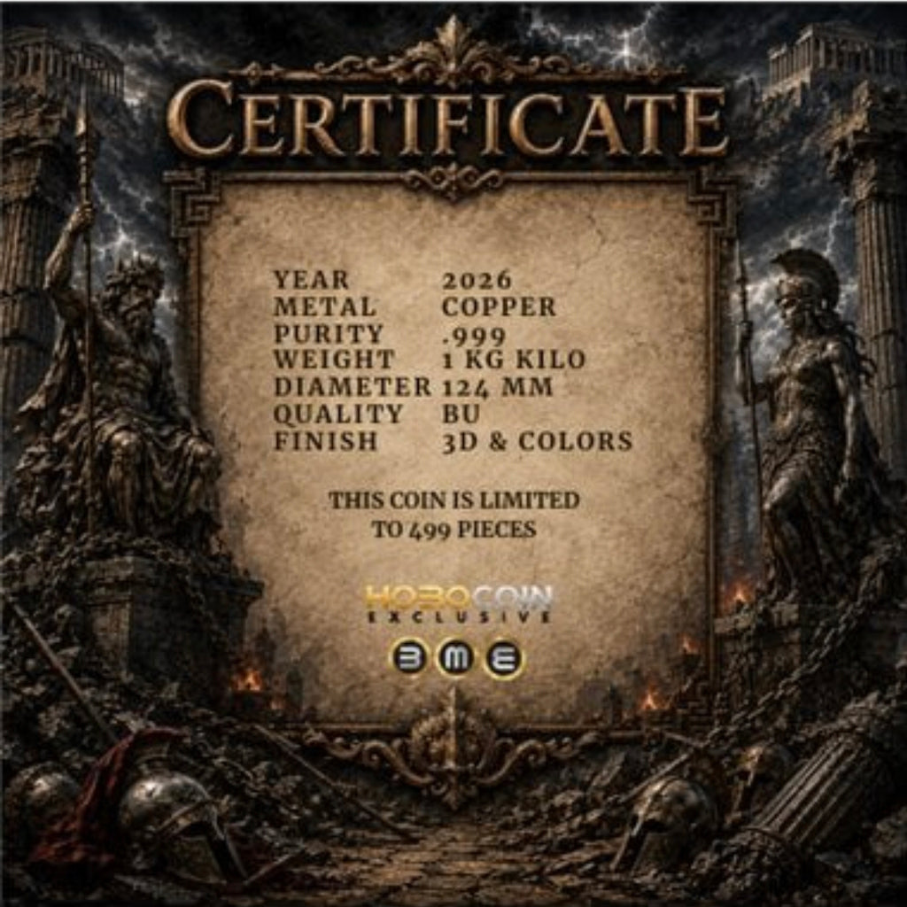 Olympus War - Fall of the Gods 1 Kilo Copper Medal