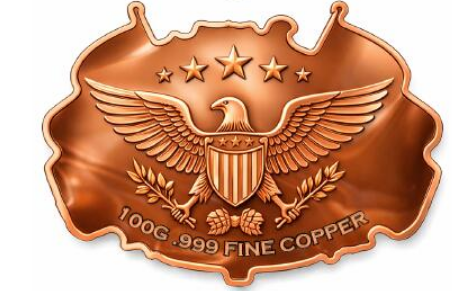 100 Gram Spirit of United States Colorized Copper .999 bar in Display Box PRESALE