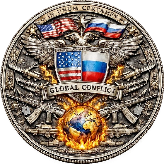 USA vs RUSSIA Trump Putin Global Conflict 1 Oz Copper Round Italy 2026