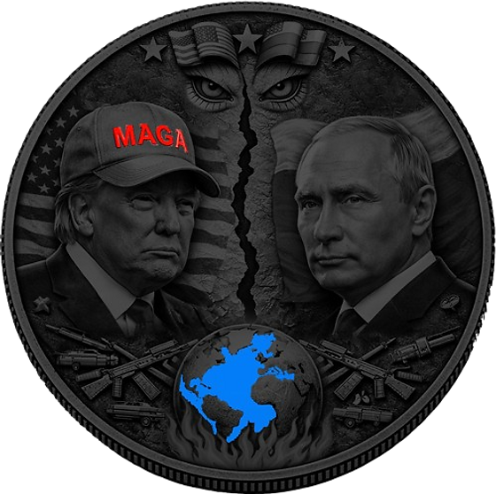 USA vs RUSSIA Trump Putin Global Conflict 1 Oz Copper Round Italy 2026