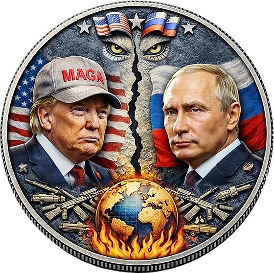 USA vs RUSSIA Trump Putin Global Conflict 1 Oz Copper Round Italy 2026