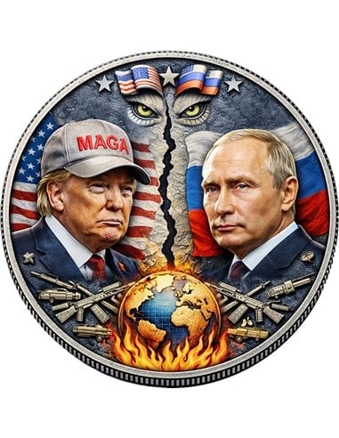 USA vs RUSSIA Trump Putin Global Conflict 1 Oz Copper Round Italy 2026